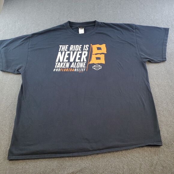 Harley-Davidson Other - Harley Davidson Florida Relief TShirt Mens 2XL Black The Ride is Never Taken Alo
